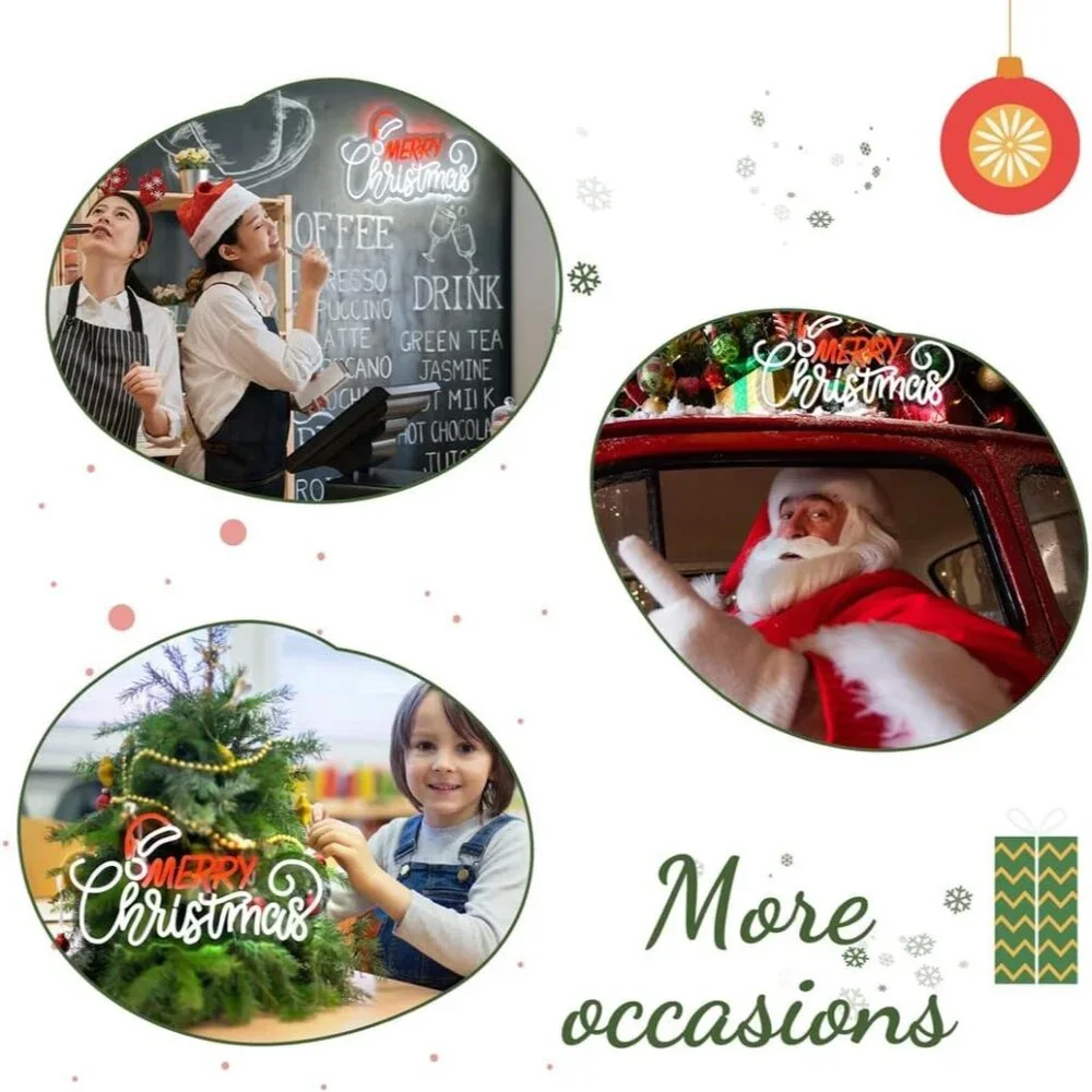 Christmas Neon Sign Led Candy Dimmable Light Up Sign for Wall Decorations